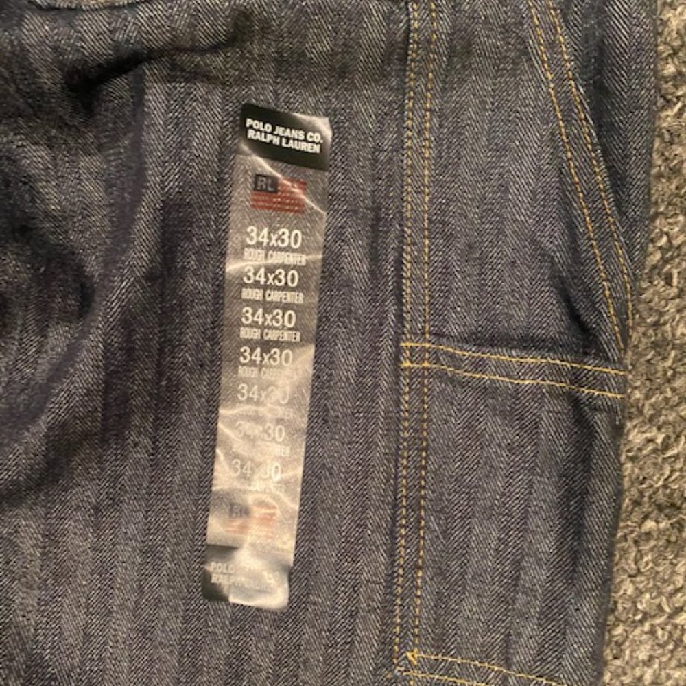 Vintage Polo Ralph Lauren Jeans Carpenter Double Knee 3 Sizes 30" Length RARE - Picture 3 of 8